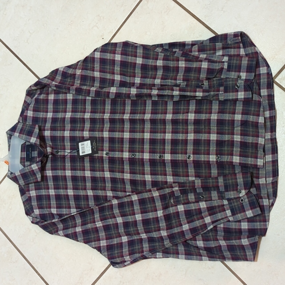 Erbario Toscano Men's Long Sleeve Button Down Harbour Plaid Shirt Size XXL - New